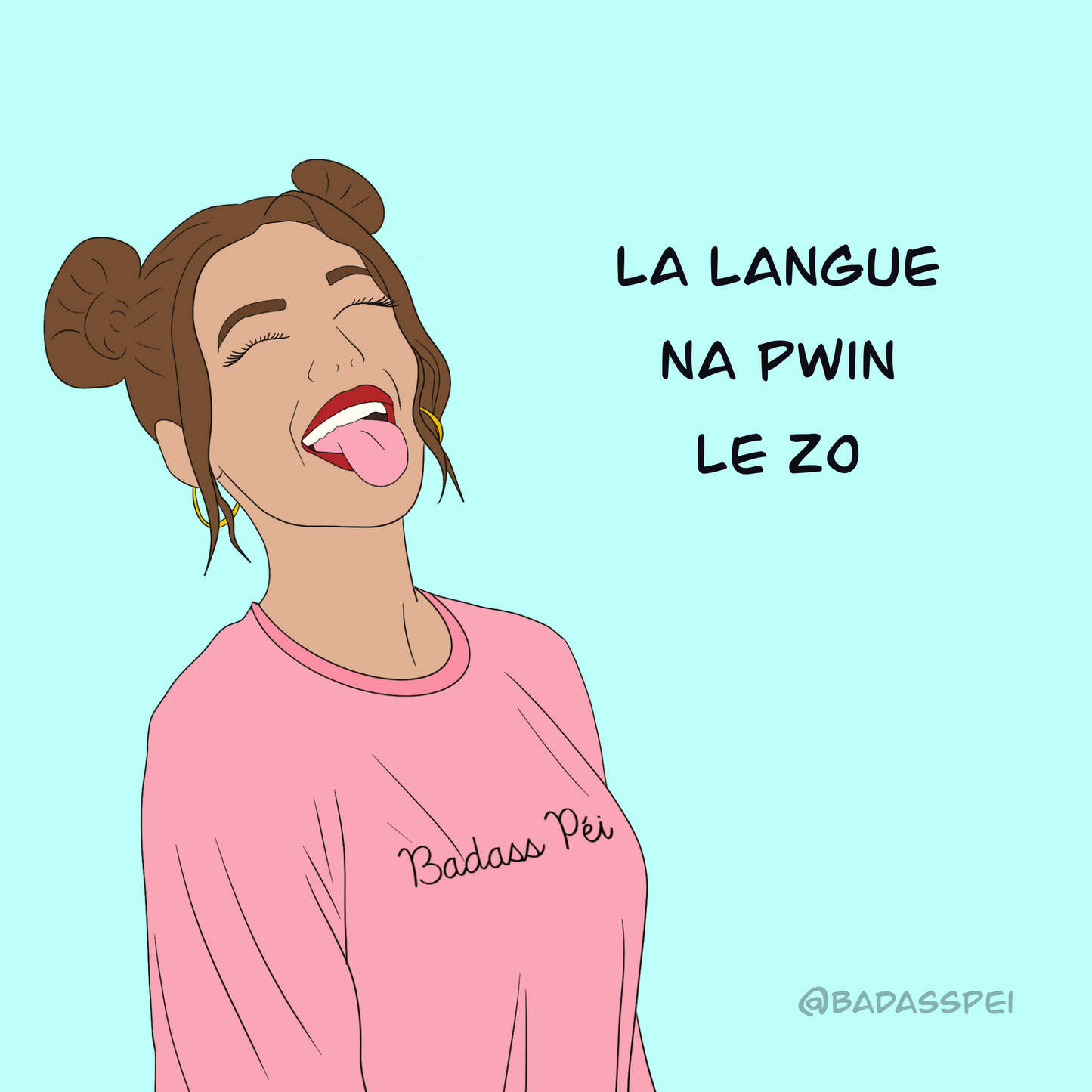 Autocollant la langue na pwin le zo